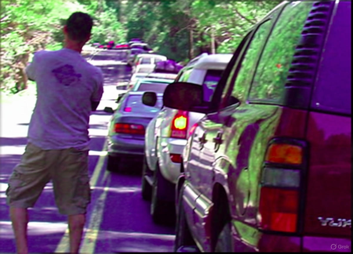 Illustration of people waiting in line for auto services